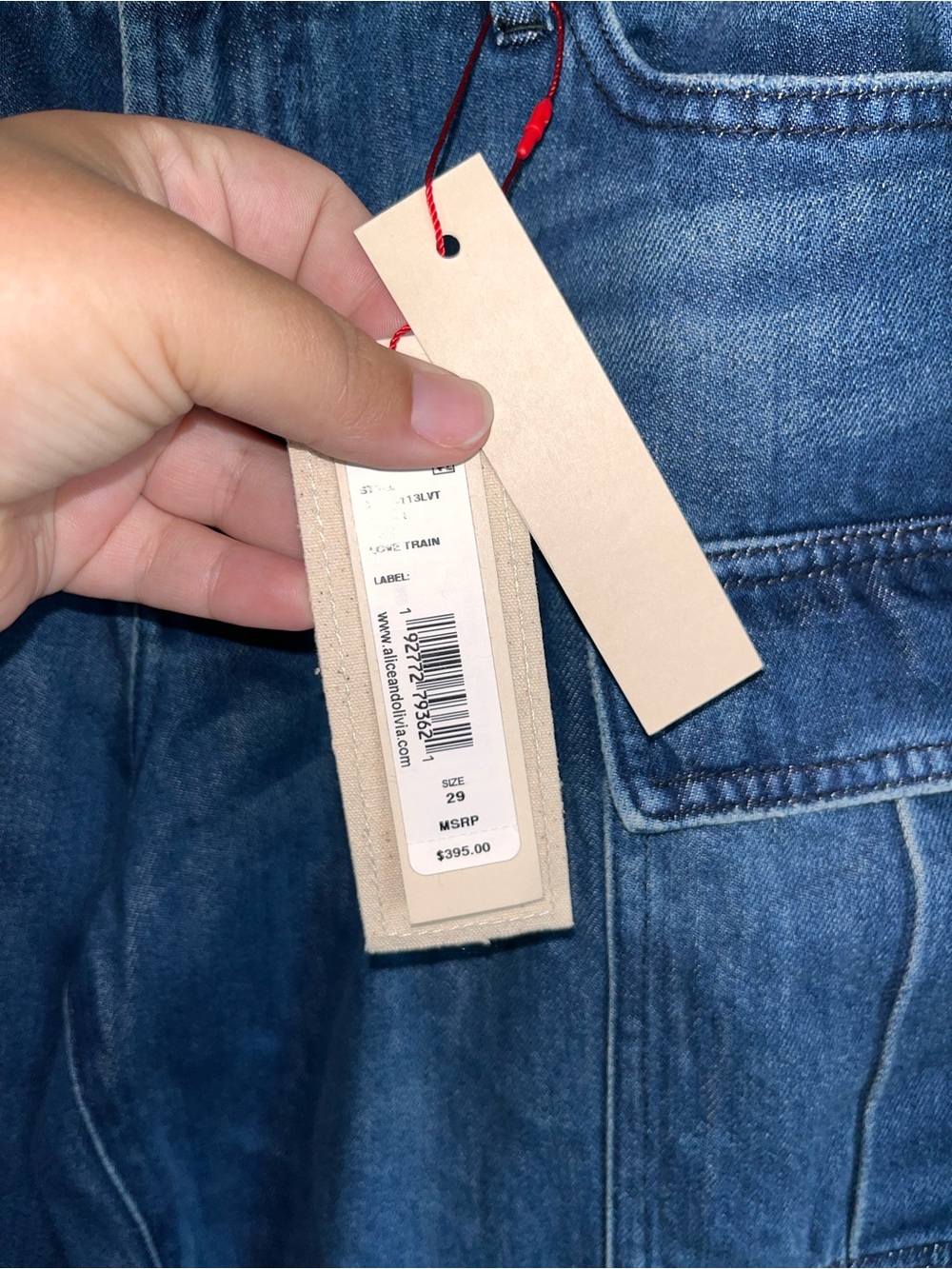 Alice + Olivia Cay Baggy Cargo Jeans Love Train Size 29 NWT $395 - Picture 5 of 8